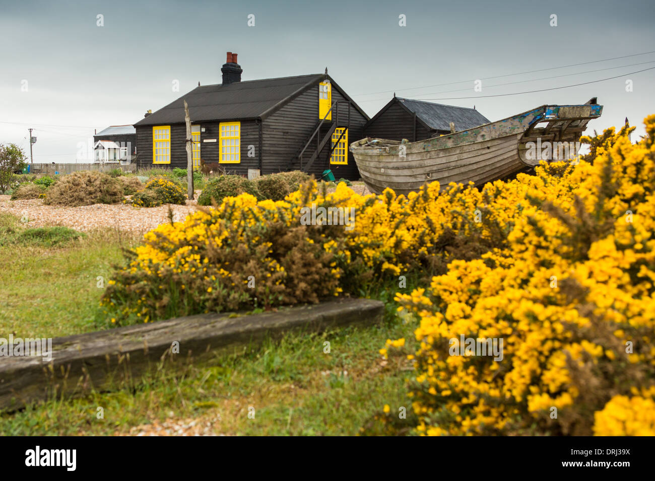 Prospect Cottage, formell im Besitz von Derek Jarman, Dungeness, Kent Stockfoto