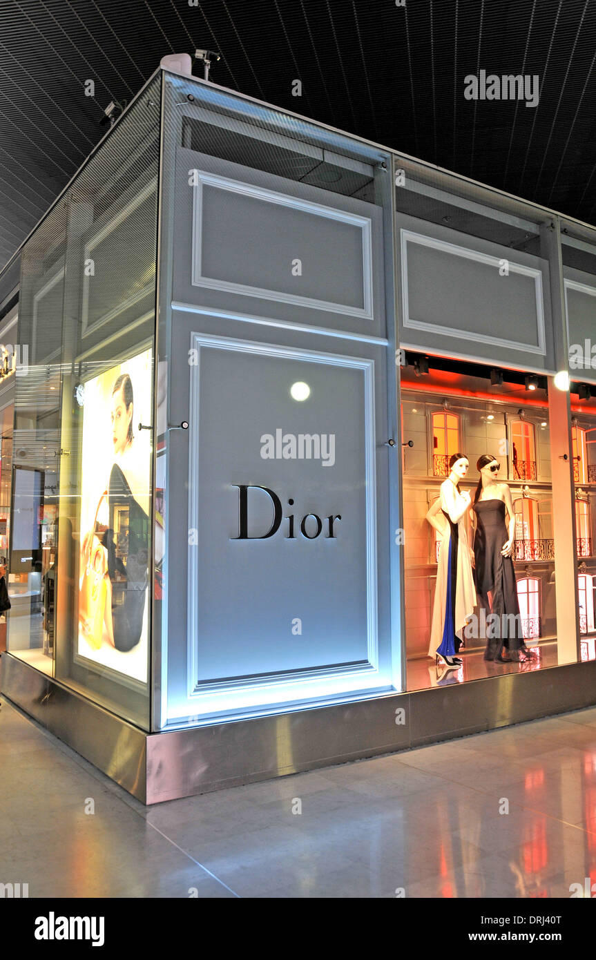 Boutique Christian Dior, Flughafen Roissy Charles-de-Gaulle, Paris, Frankreich Stockfoto