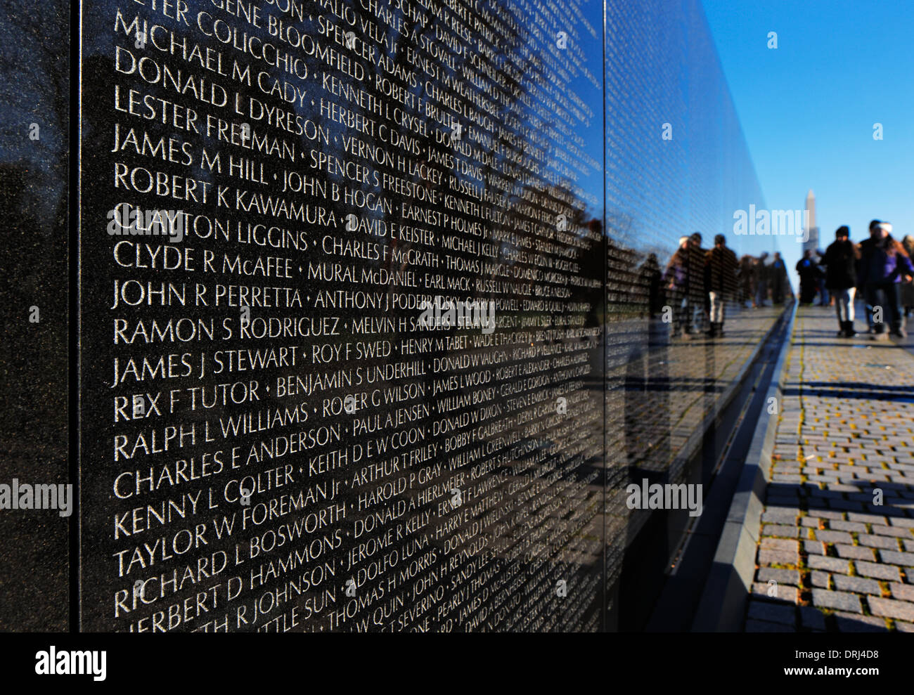 Das Vietnam Veterans Memorial in Washington DC, USA. Es ehrt US Service im Vietnam-Krieg Stockfoto