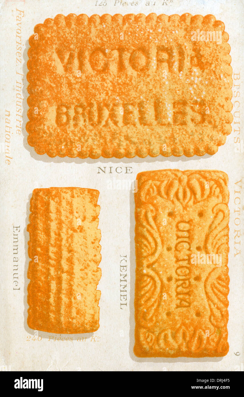 Beispiele aus der Victoria Biscuit Company, Belgien Stockfoto