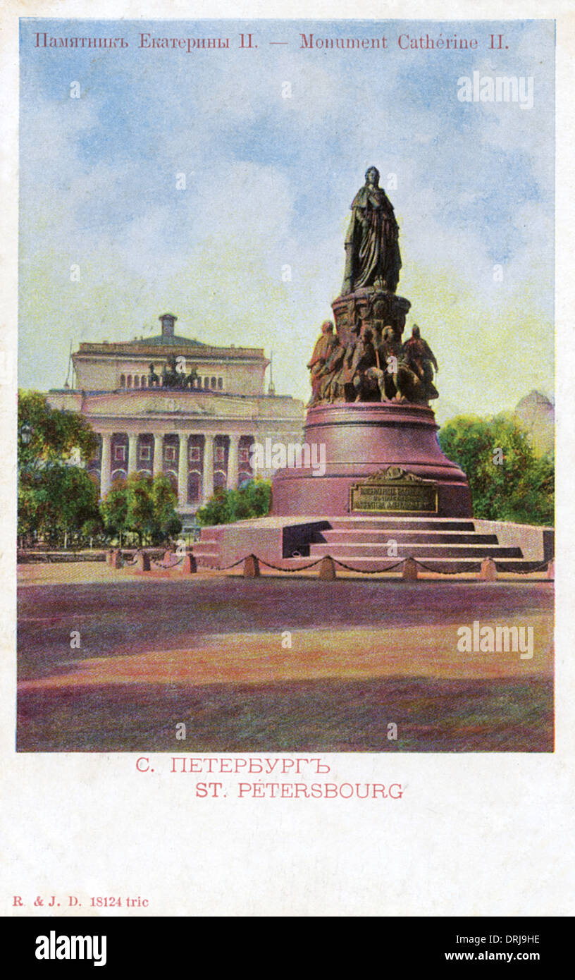 Statue von Katharina II. ("der große"), Sankt Petersburg, Russland Stockfoto