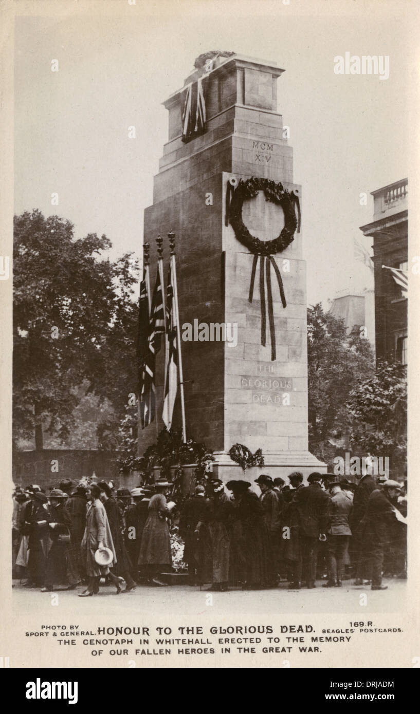 Die Widmung der Cenotaph. Whitehall, London Stockfoto