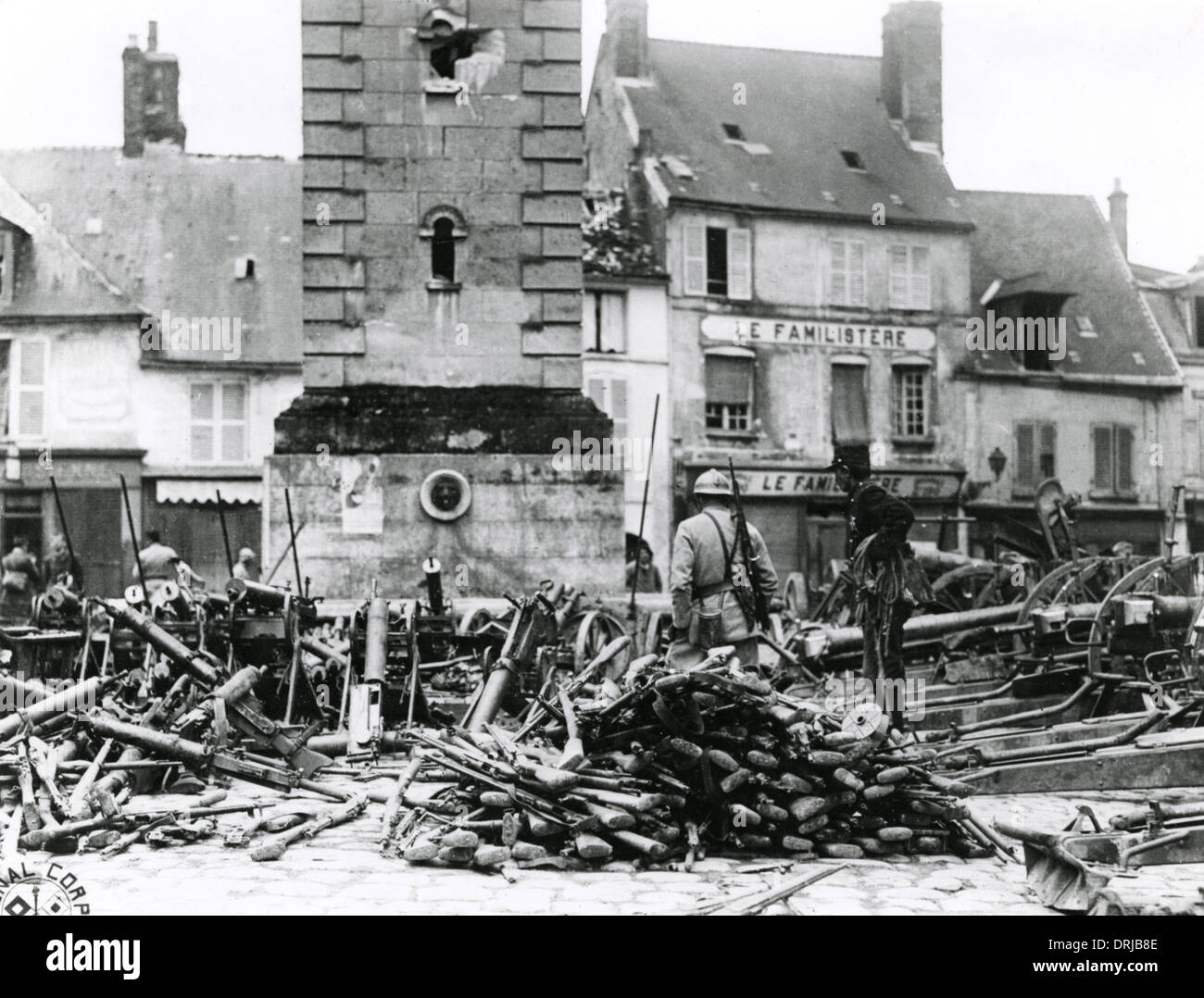 Erbeuteten Waffen in Villers-Cotterets, Frankreich, WW1 Stockfoto