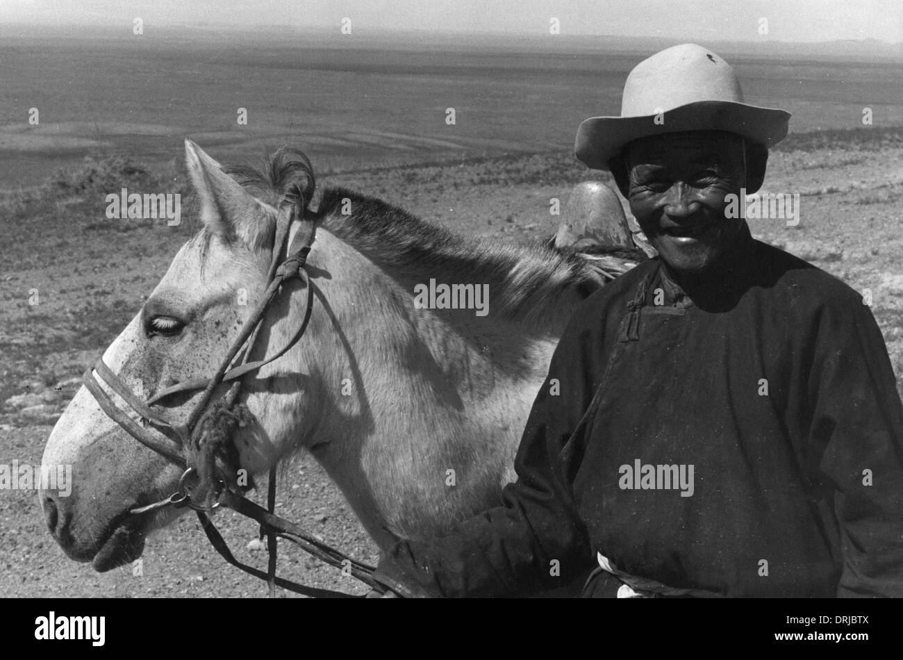 Mongolische Reiter, Wüste Gobi, Mongolei Stockfoto