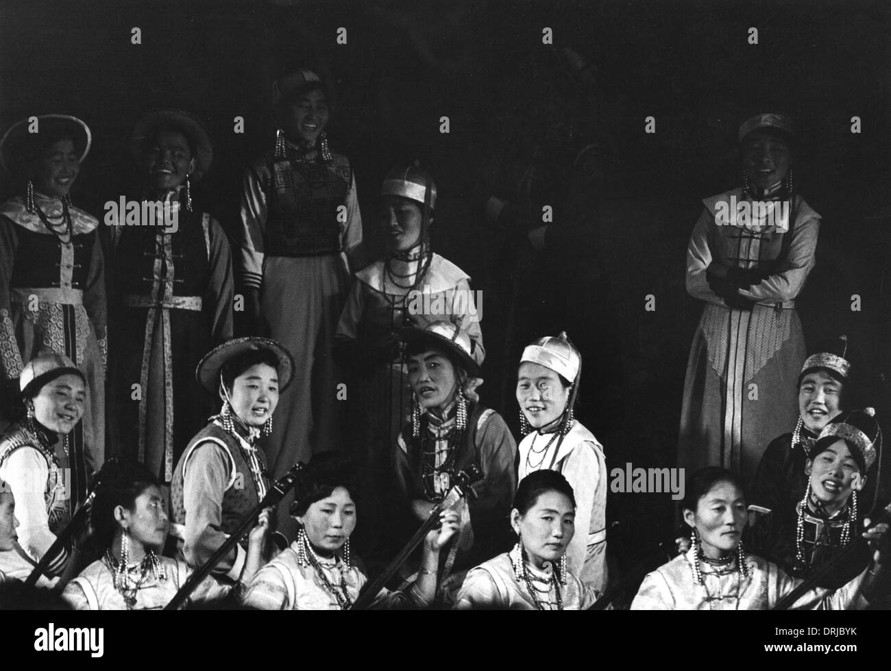 Chor singen in einem Theater Ulan Bator, Mongolei Stockfoto