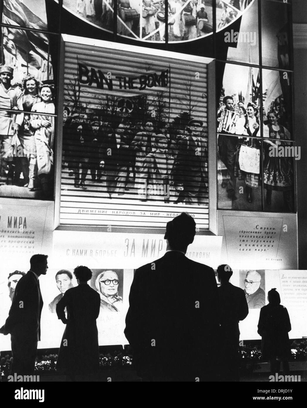 Aldermaston Demonstranten in Ausstellung, Moskau, Russland Stockfoto