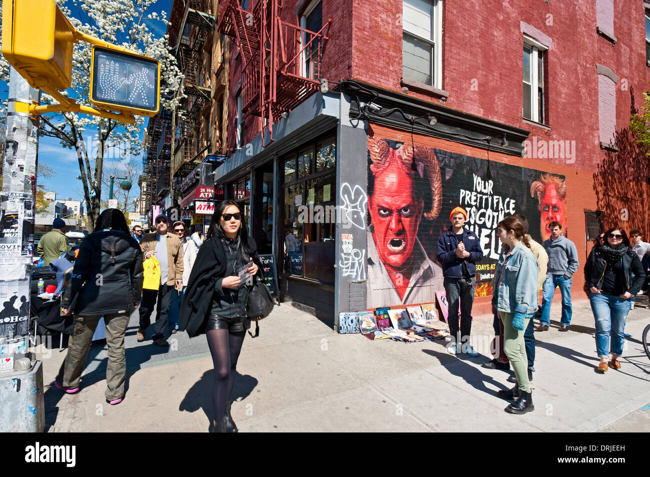 Brooklyn People Bedford Avenue Williamsburg Brooklyn Nachbarschaft New York City Stockfoto