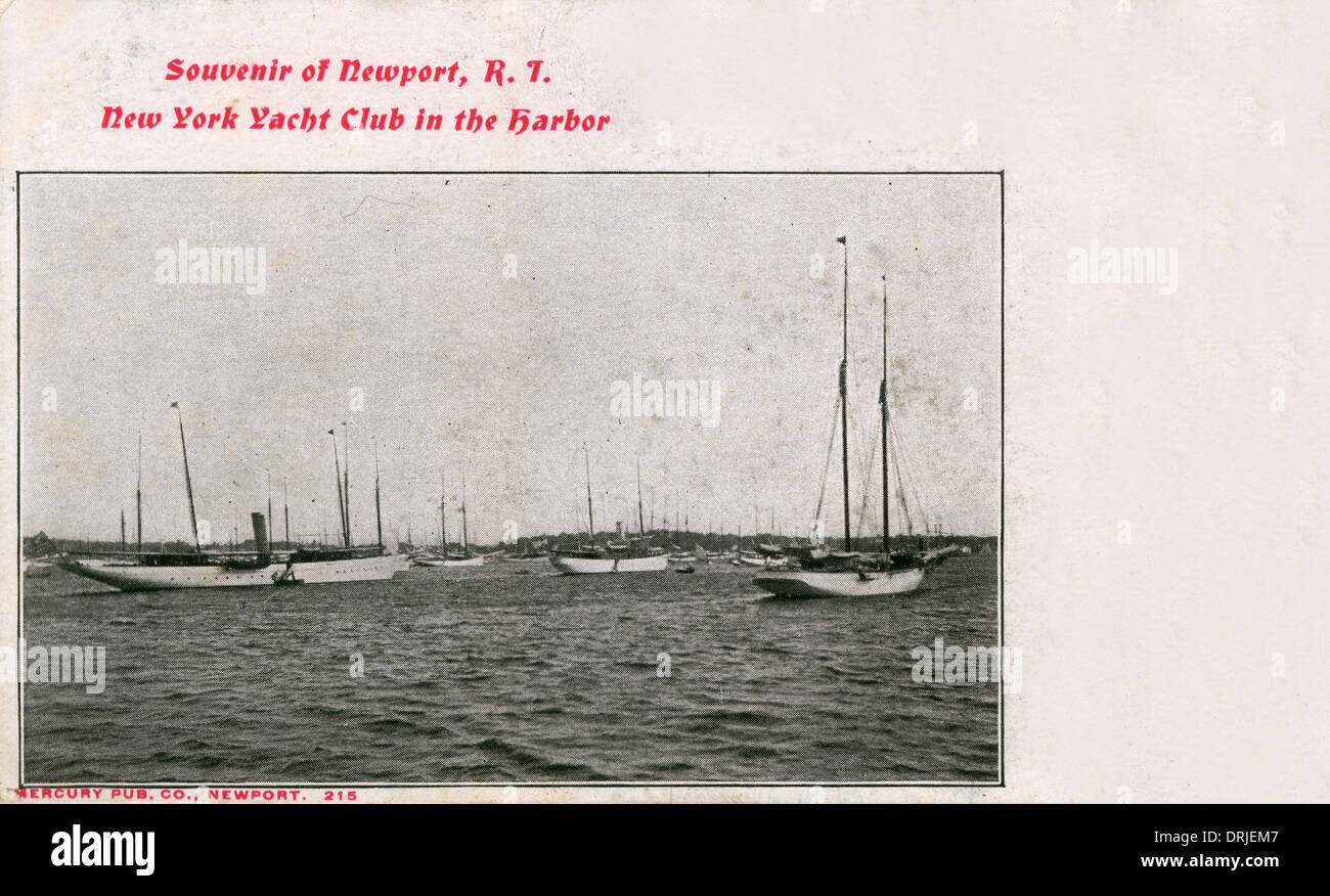Boote von der New York Yacht Club - vertäut am Newport Stockfoto