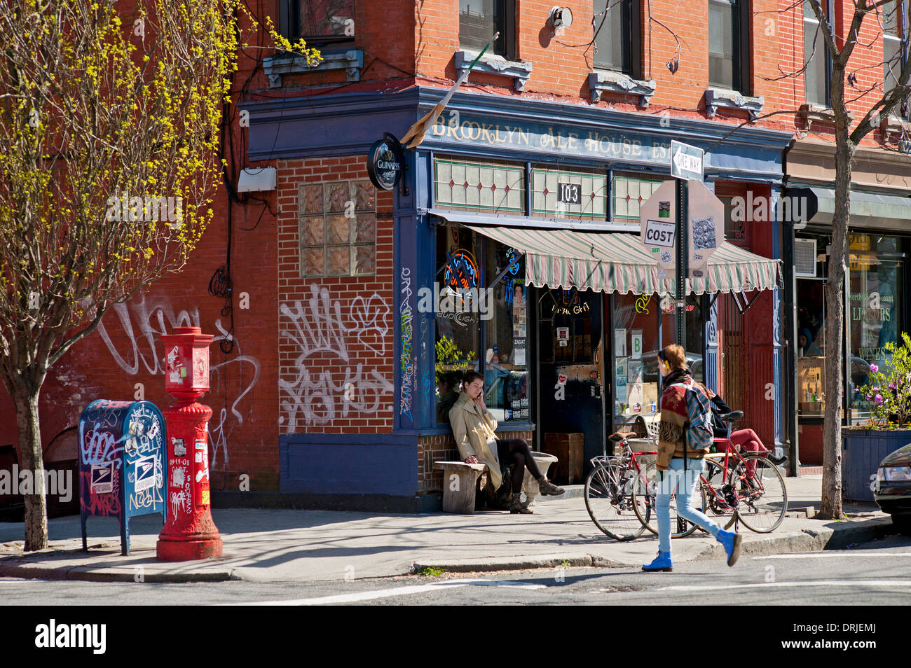 Williamsburg Nachbarschaft Ecke Brooklyn Berry Avenue New York City Stockfoto