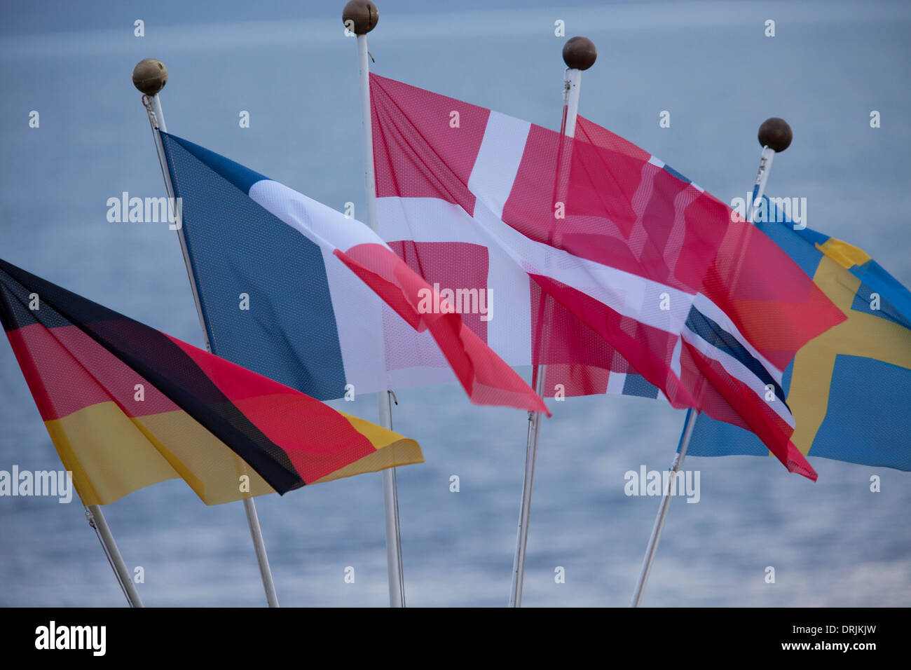 Nordische Länder Flaggen Stockfoto