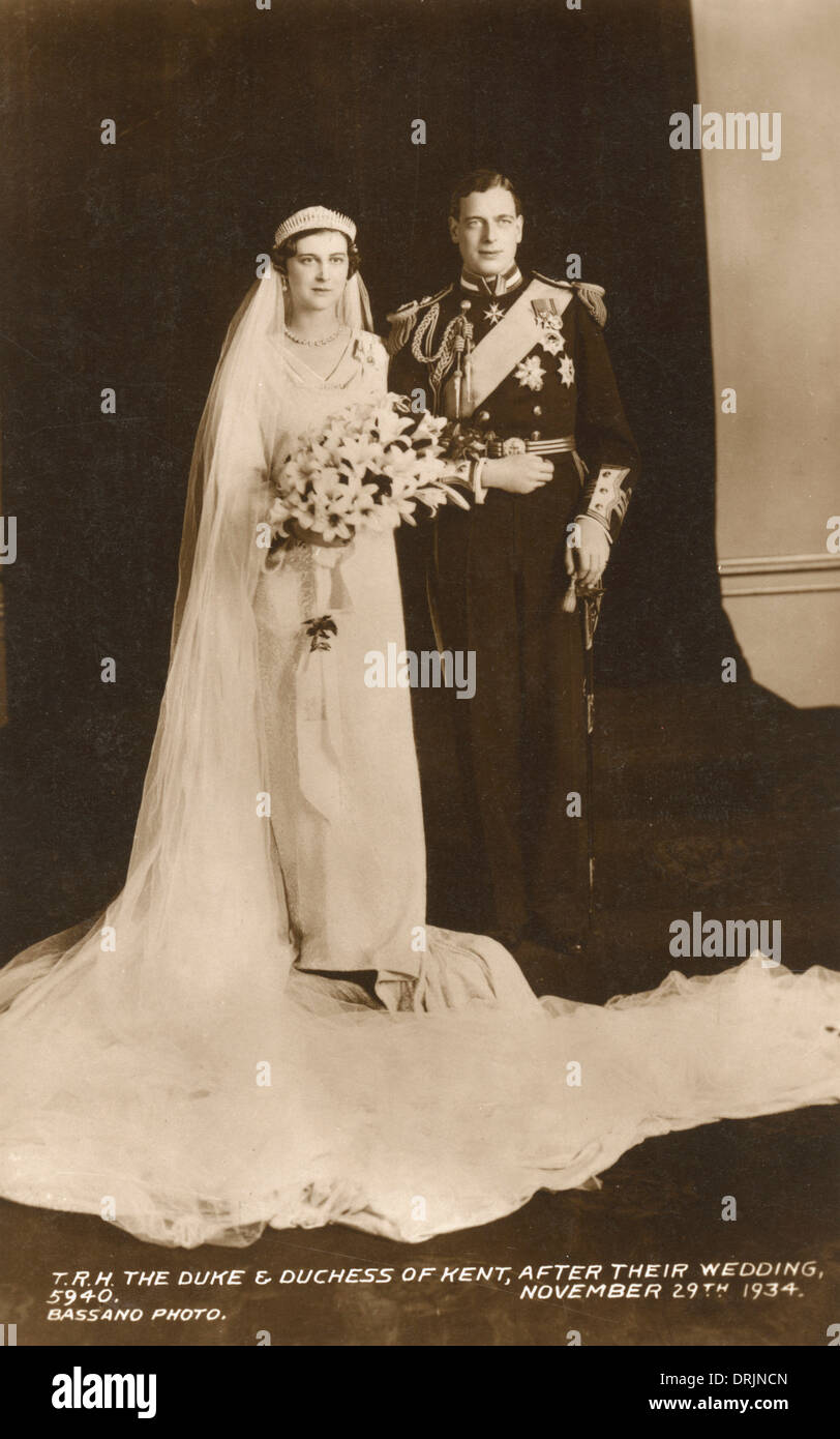 Der Herzog und die Herzogin von Kent, Hochzeit Porträt. Stockfoto