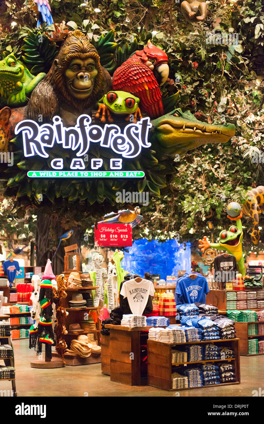 Das Rainforest Cafe im MGM Grand. Stockfoto