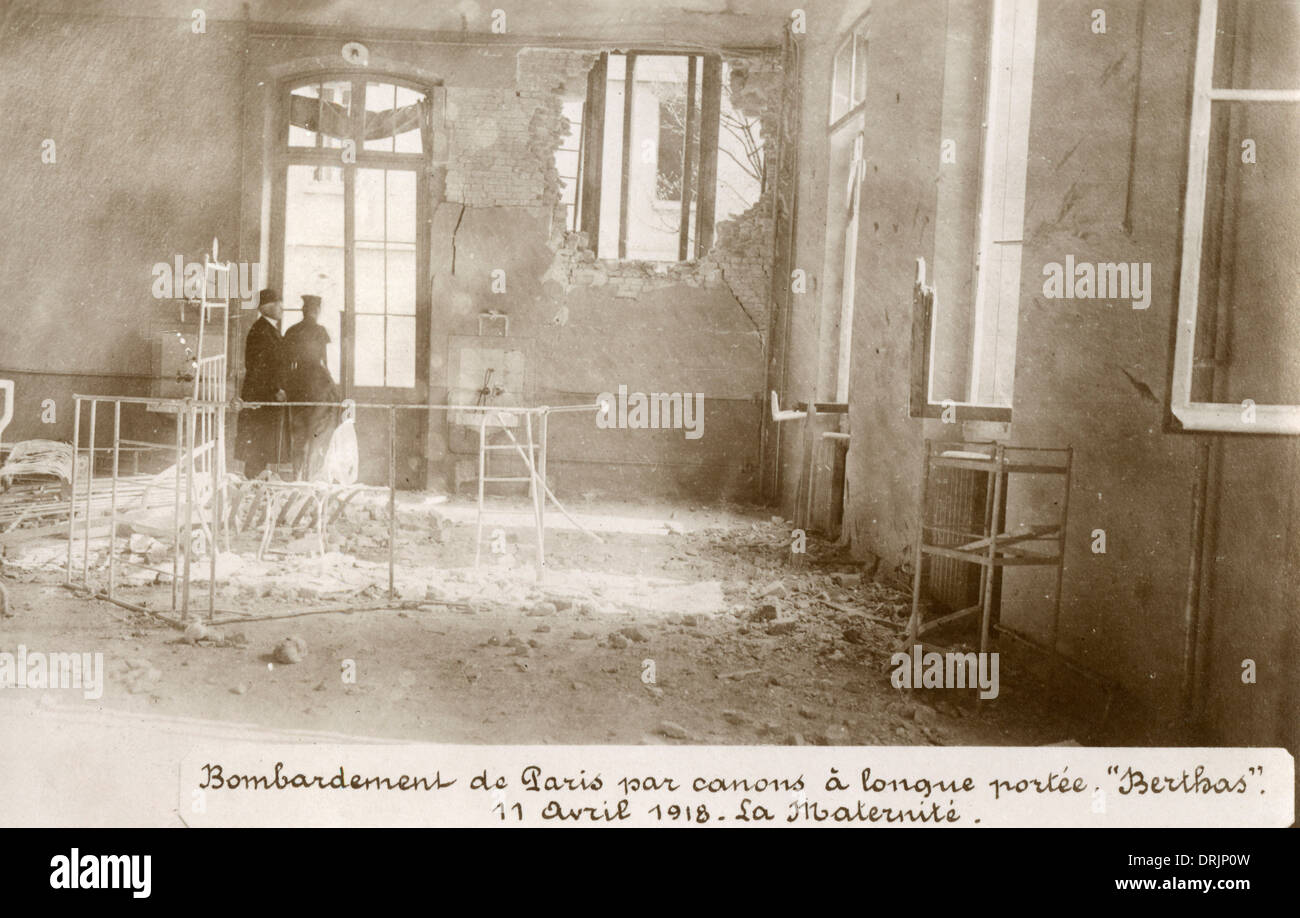 Bombardierung von Paris im ersten Weltkrieg. Stockfoto