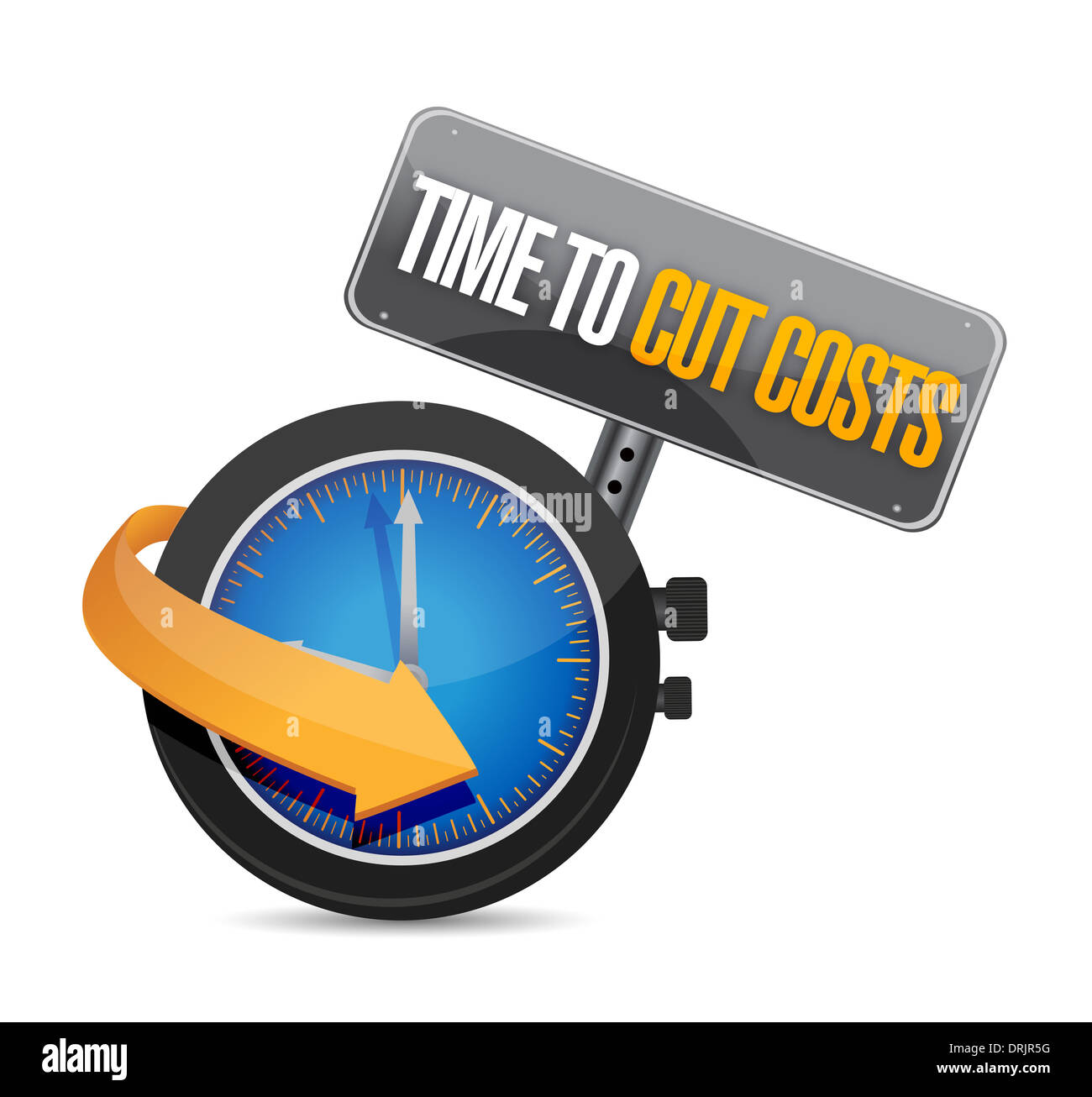 Zeit, Kosten Illustration Konzeption über weiß zu schneiden Stockfoto
