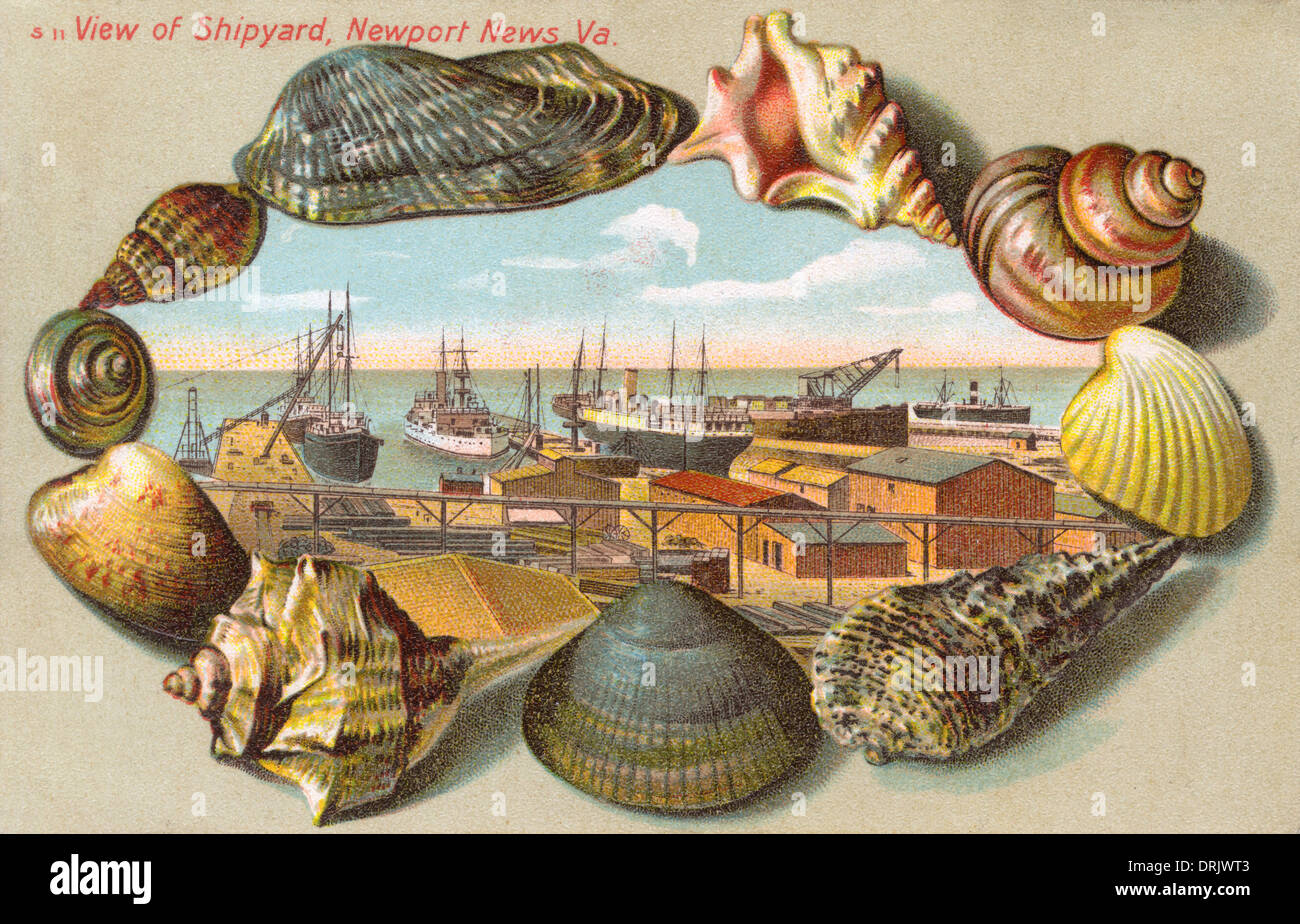 Blick auf die Werft, Newport News, Virginia Stockfoto