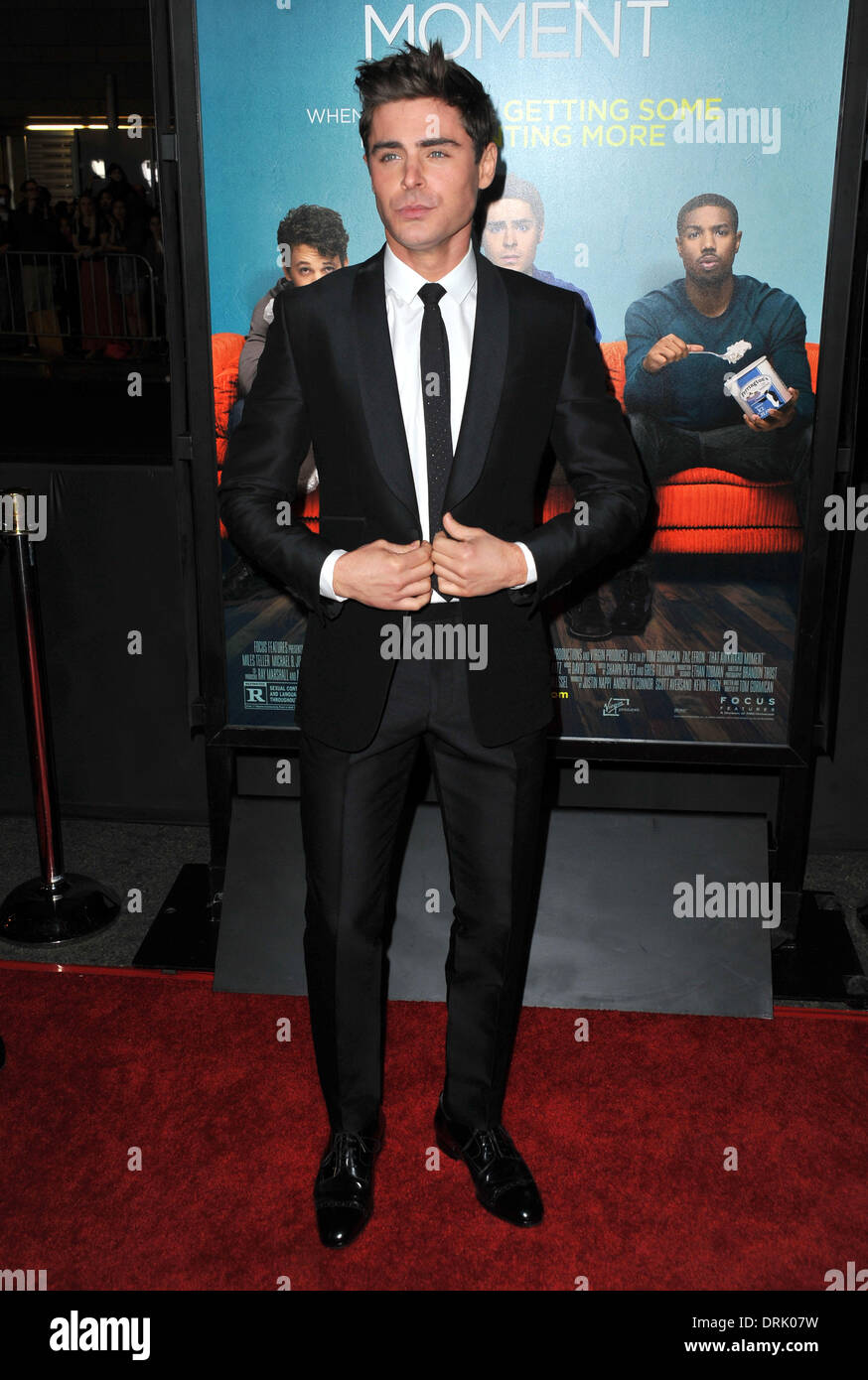 Los Angeles, Kalifornien, USA. 27. Januar 2014. Zac Efron Teilnahme an der Los Angeles Premiere von '', dass Awkward Moment'' statt im Regal-Kinos am L.A.Live in Los Angeles, Kalifornien am 27. Januar 2014. 2014-Credit: D. Long/Globe Photos/ZUMAPRESS.com/Alamy Live-Nachrichten Stockfoto