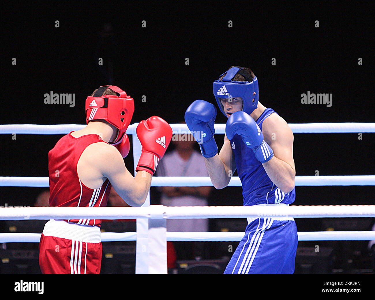 Maxim Koptyakov (blau) während 2012 Olympic London bereitet Stockfoto