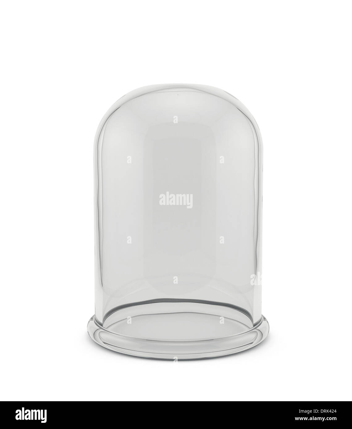 3D Rendering der Glasglocke isoliert auf weißem Hintergrund Stockfoto