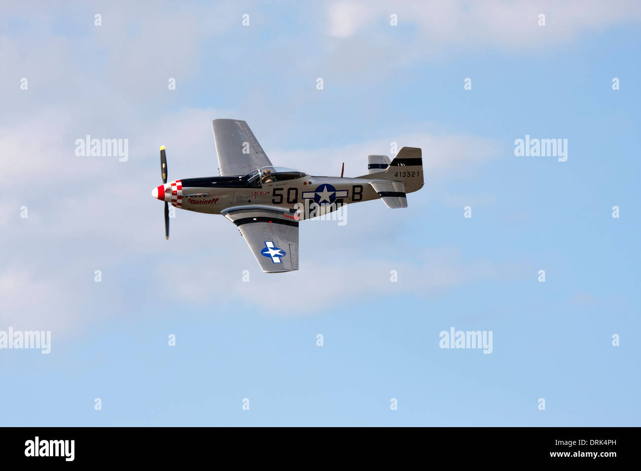 P51D Mustang Flugzeug im Flug Stockfoto