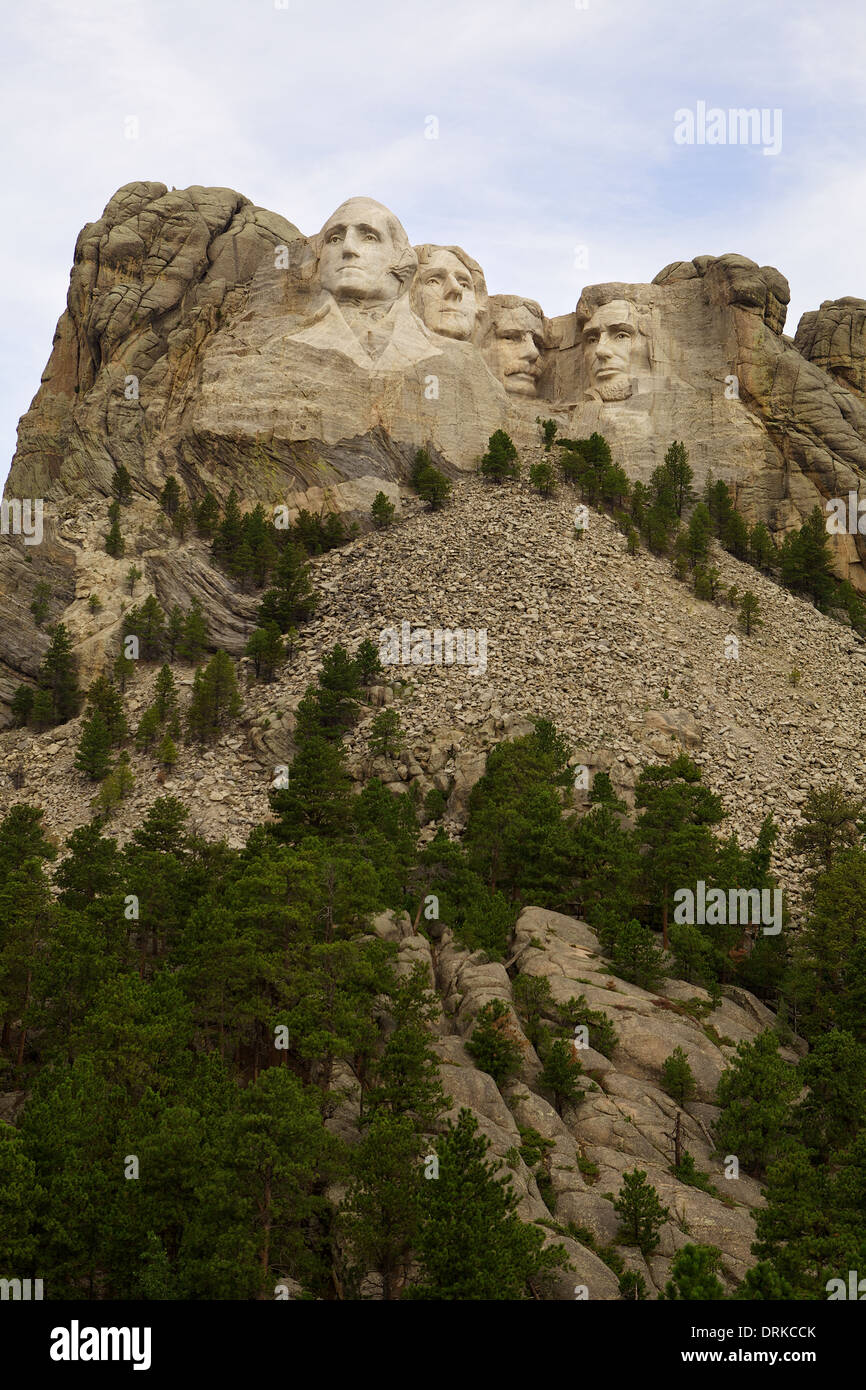 Die Granitskulptur von Mount Rushmore, einschließlich die Gesichter von Washington, Jefferson, Roosevelt und Lincoln Stockfoto