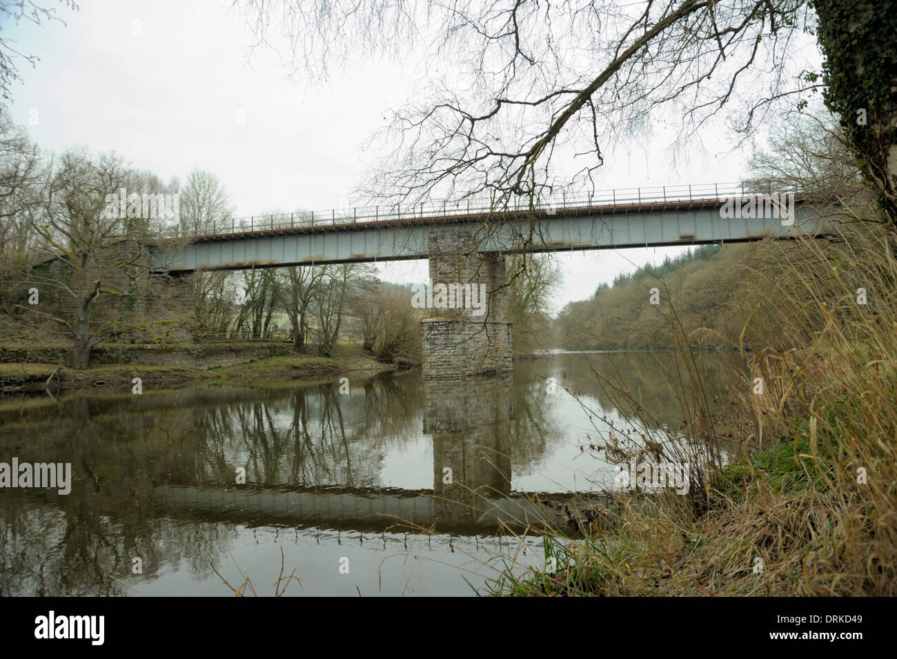 Wye Bridge im Herzen von Wales Linie Südlich von Builth Straße Stockfoto
