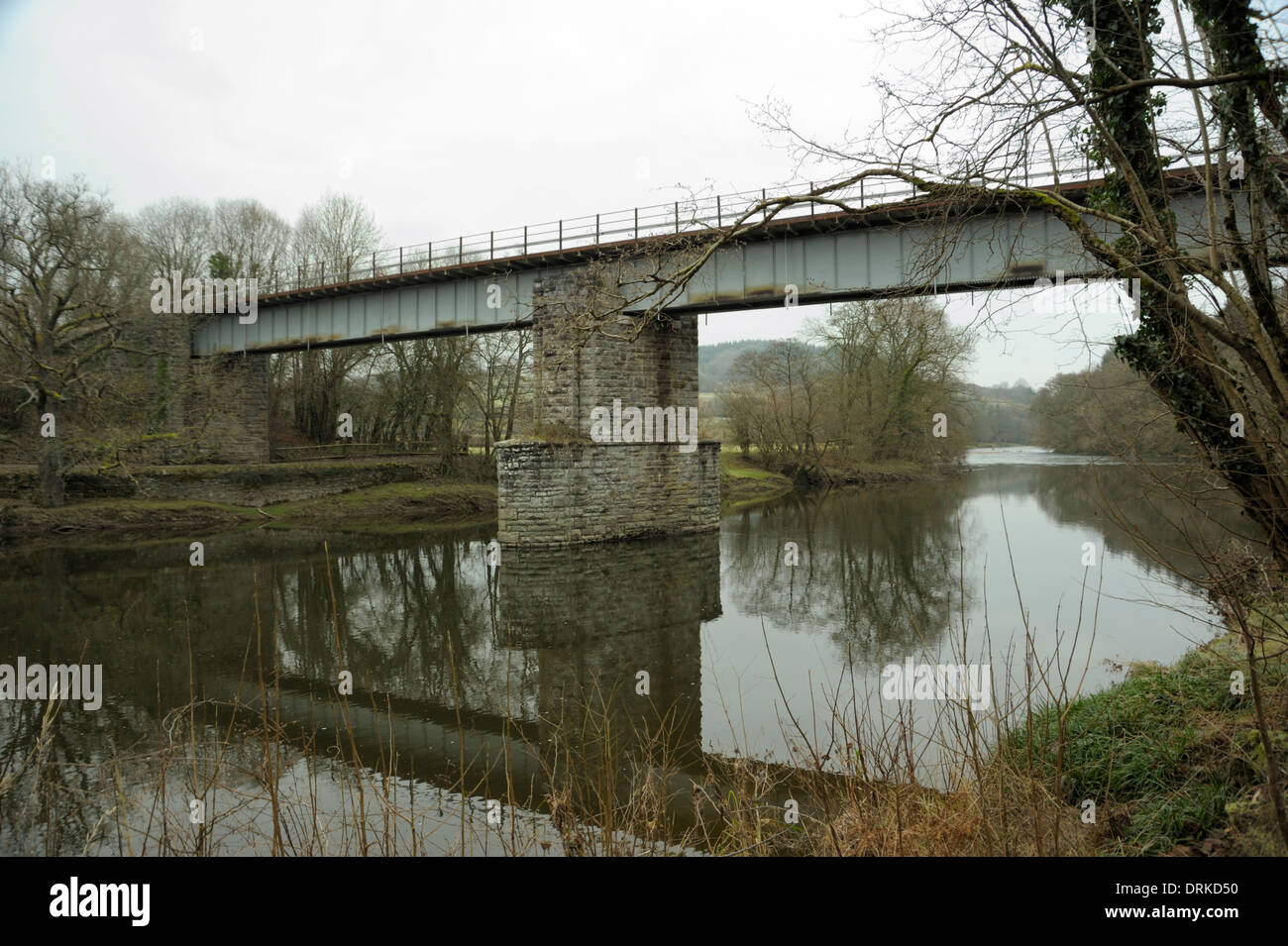 Wye Bridge im Herzen von Wales Linie Südlich von Builth Straße Stockfoto