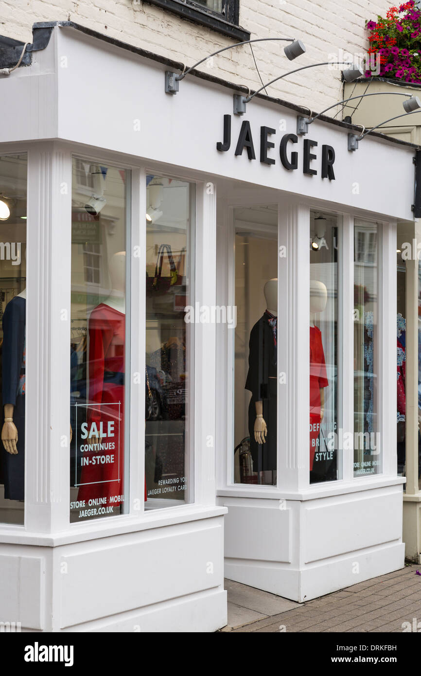 Jaeger-Mode-Schaufenster Stockfoto