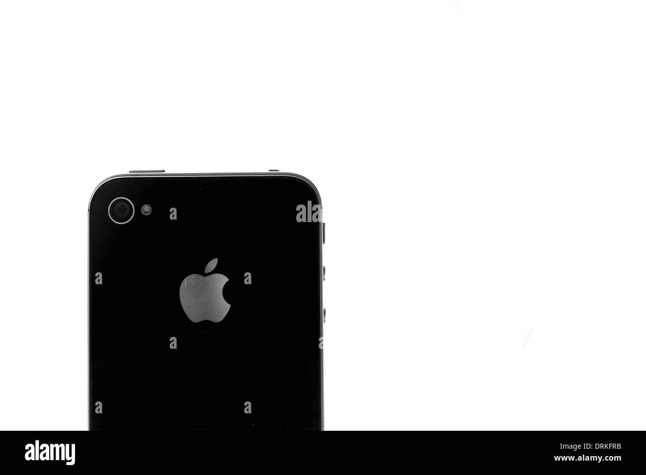 Ein Smartphone von Apple auf weiß gemacht. Stockfoto