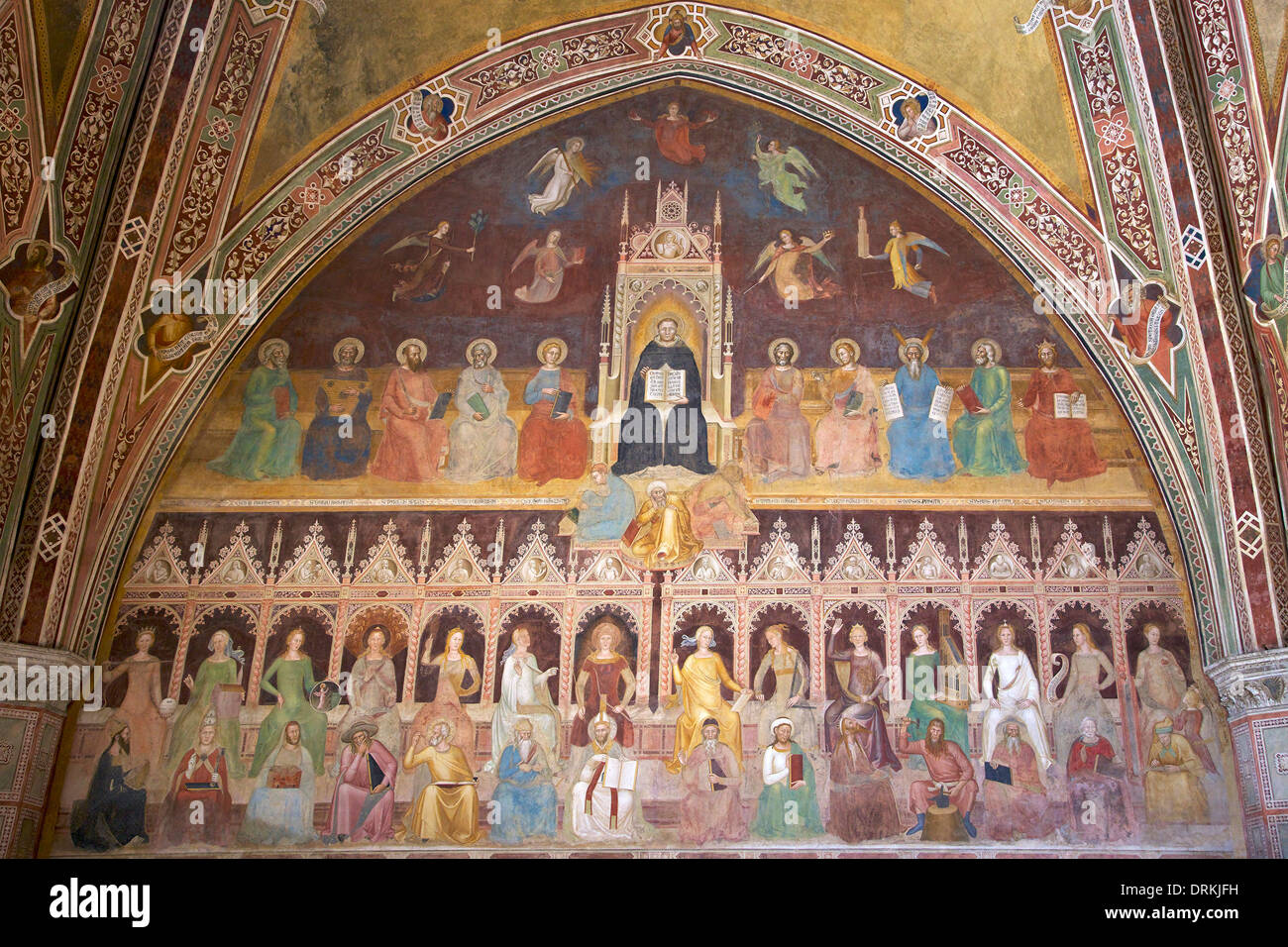 Fresken von Andrea di Bonaiuto, 1365-1367, spanische Kapelle Santa Maria Novella, Florenz, Toskana, Italien, Europa Stockfoto