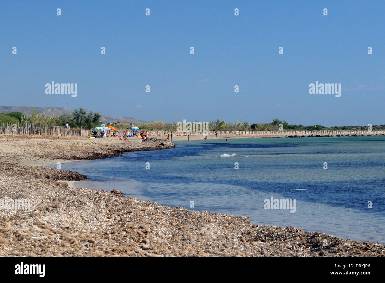 Meer auf der vendicari Strand, der Strand auf der vendicari Naturpark in der Nähe von Syrakus. Stockfoto