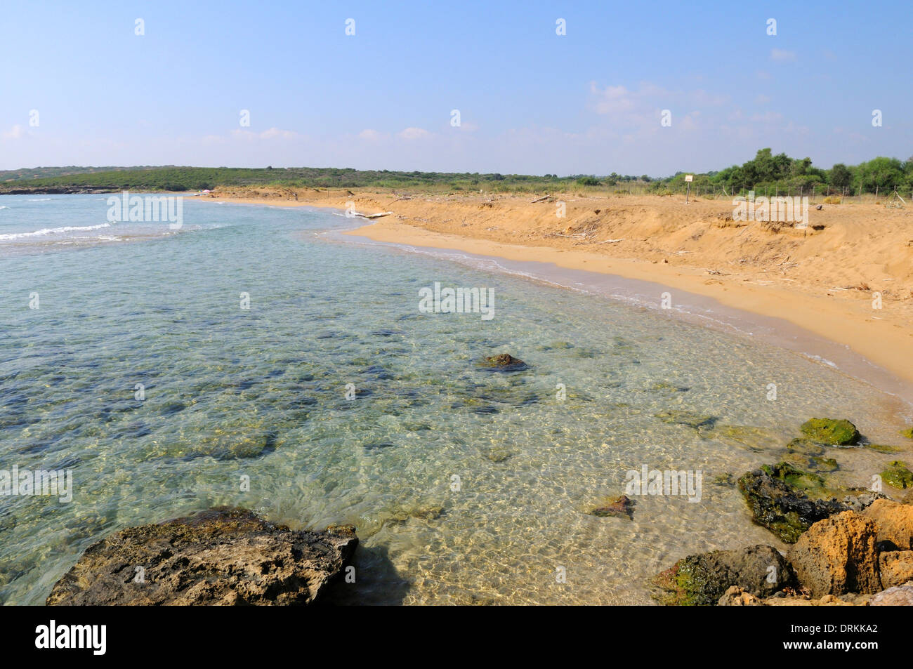 Meer auf der stampace Strand, ein schöner Platz in den vendicari Naturpark in Sizilien Stockfoto