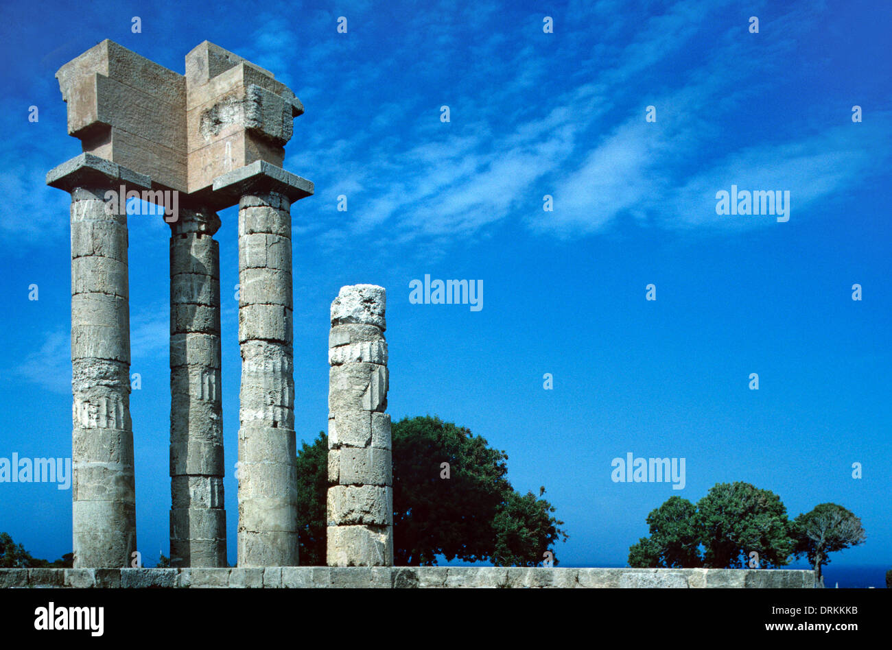 Klassischen griechischen Tempel des Apollo Mount Smith Rhodos Griechenland Stockfoto