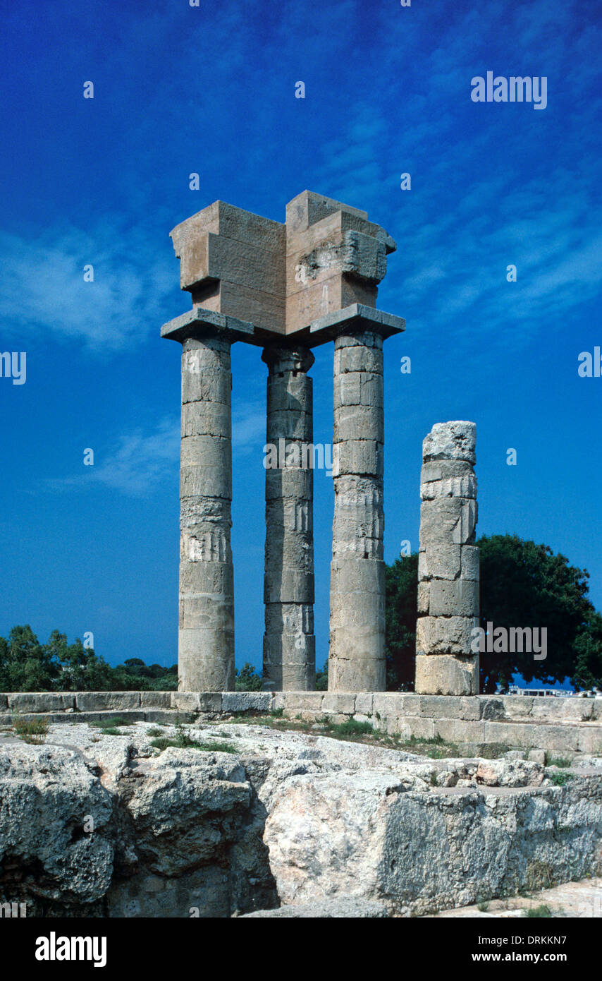 Griechische Tempel des Apollo Mount Smith Rhodos Griechenland Stockfoto