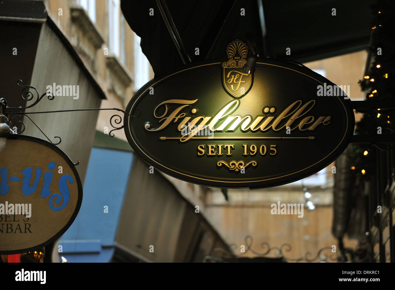 Traditionsrestaurant Figlmüller in Wien, Österreich. Stockfoto Traditionsrestaurant Figlmüller in Wien, Österreich. Stockfoto