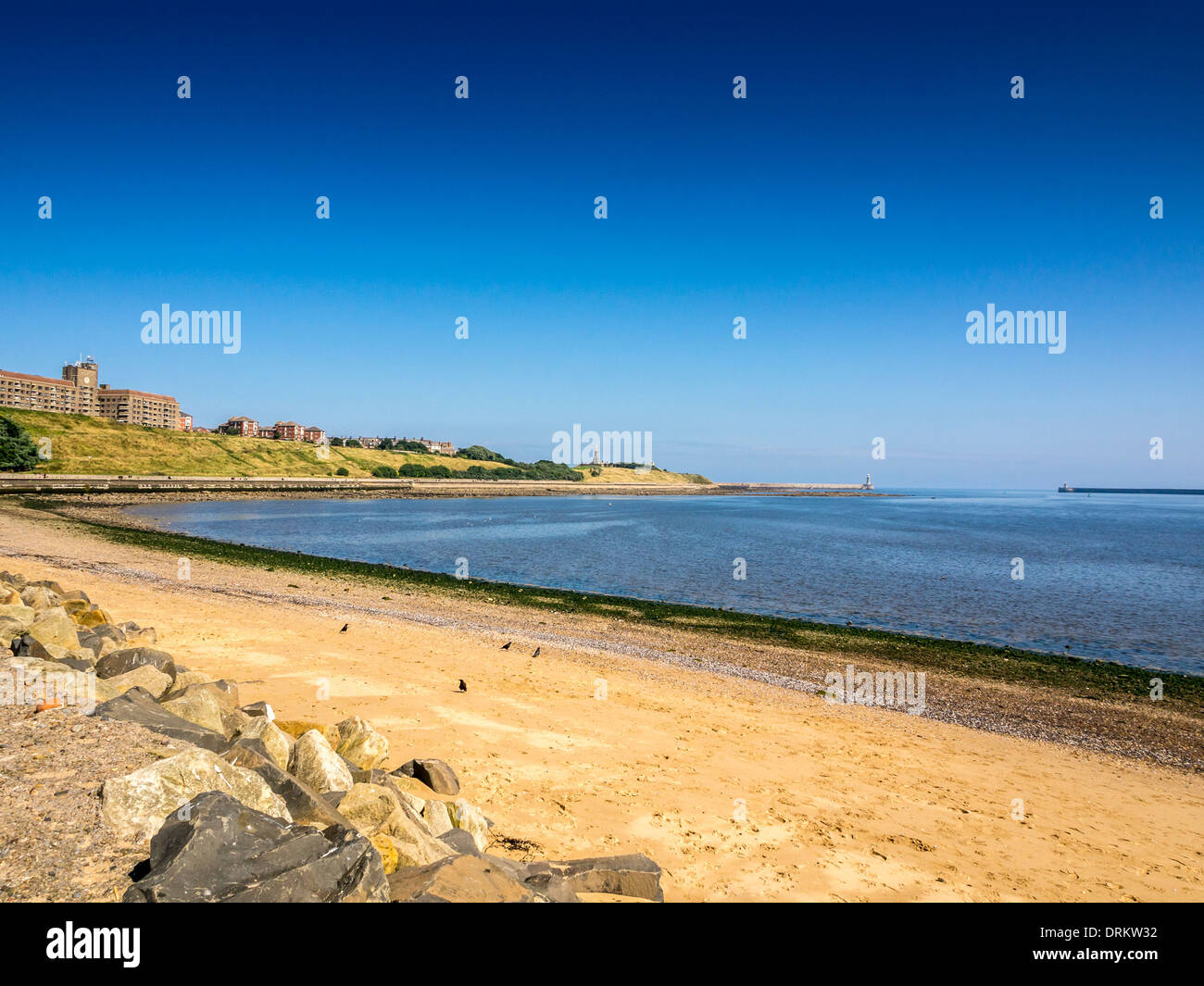 Sandigen Ufer des Flusses Tyne, North Shields. Stockfoto