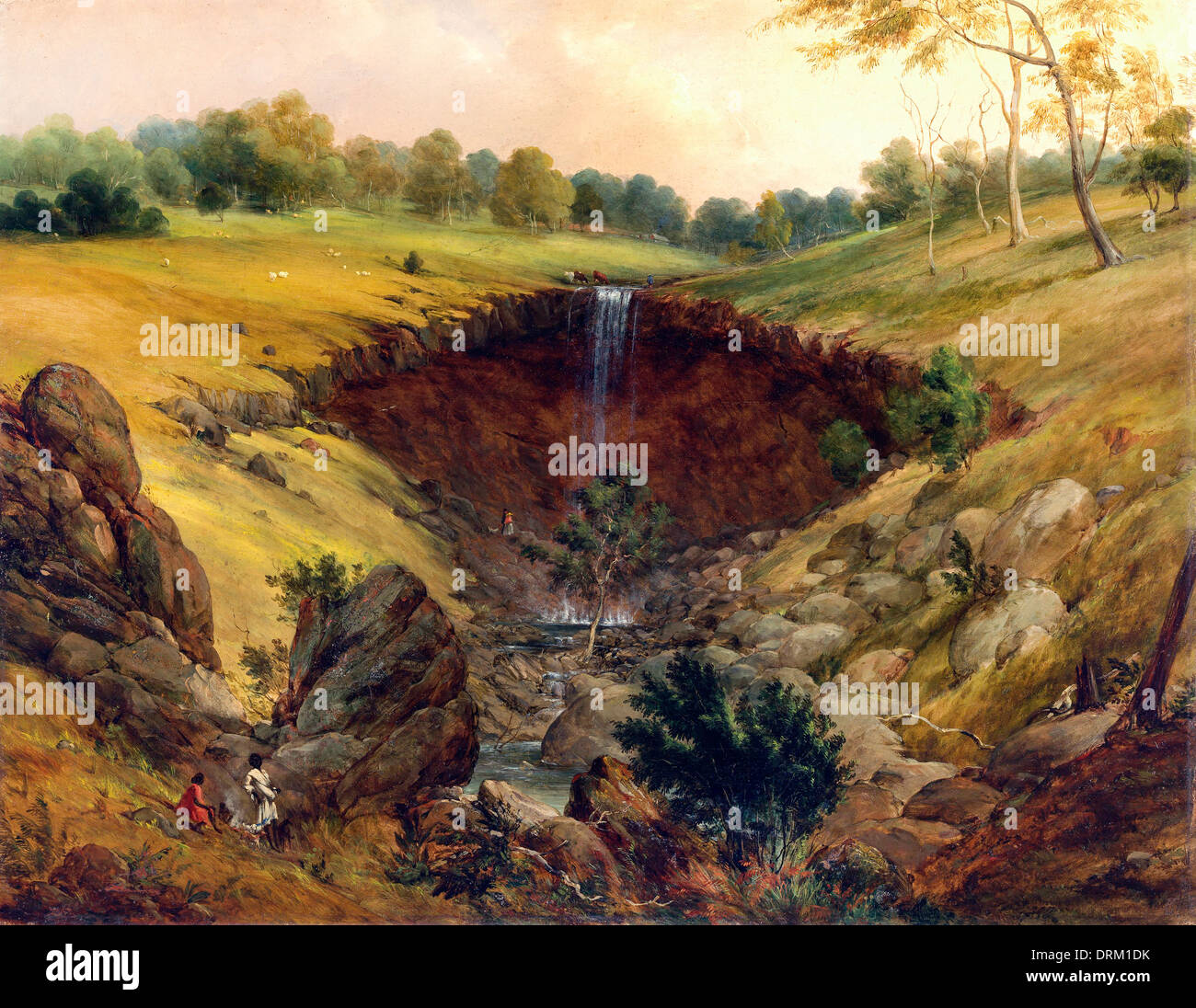 Thomas Clark, The Wannon fällt 1870 Öl auf Leinwand. National Gallery of Australia, Canberra, Australien. Stockfoto