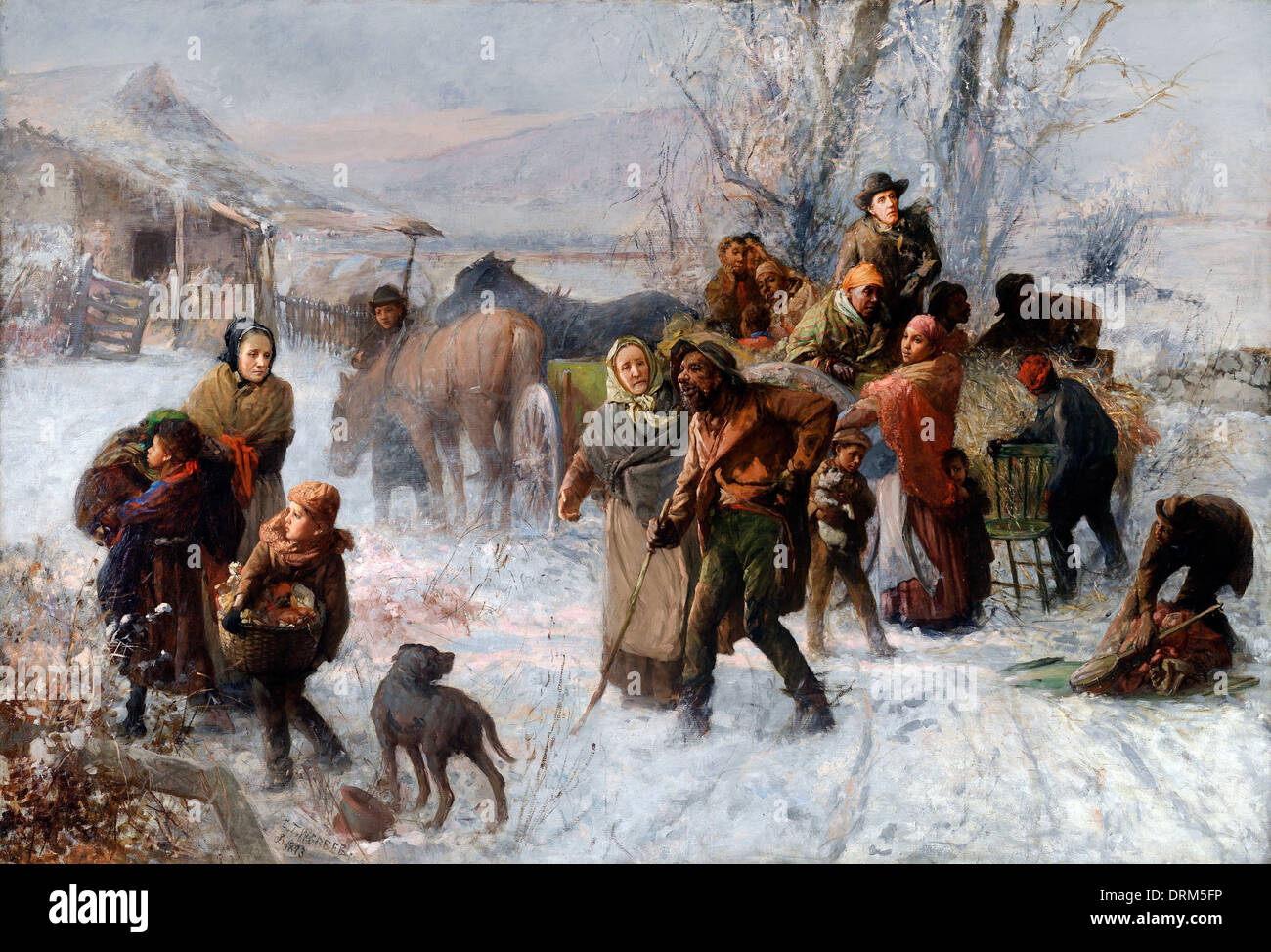 Charles T. Webber, The Underground Railroad 1893 Öl auf Leinwand. Cincinnati Art Museum, Cincinnati, Ohio, USA. Stockfoto