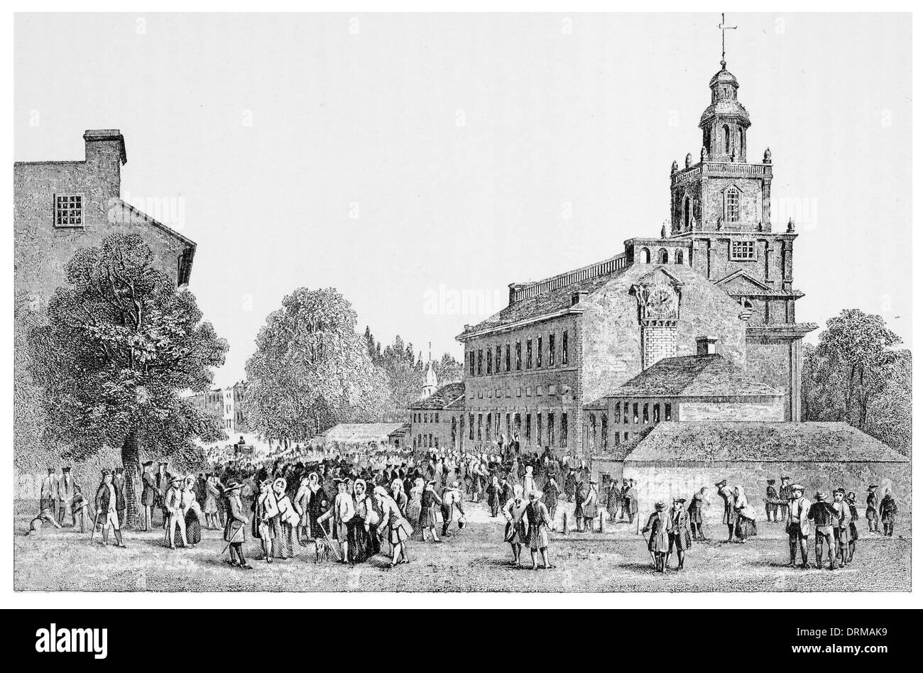 Old State House Philadelphia um 1840 Stockfoto