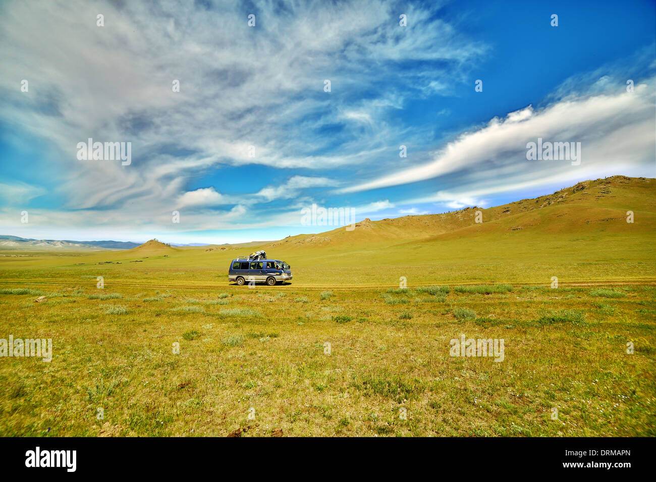 Auto, das schöne mongolische offroad Stockfoto