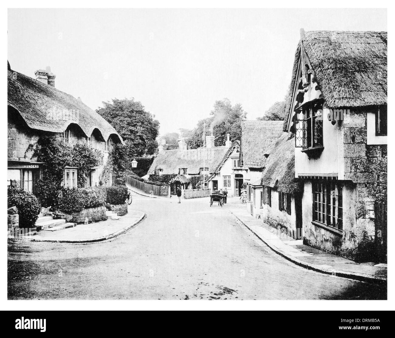 Old Town Shanklin Dorf, Isle Of Wight fotografiert Circa 1910 Stockfoto