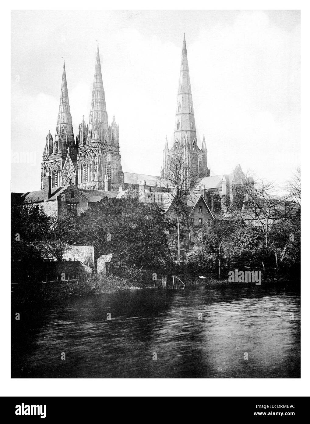 Kathedrale von Lichfield Staffordshire fotografiert Circa 1910 Stockfoto