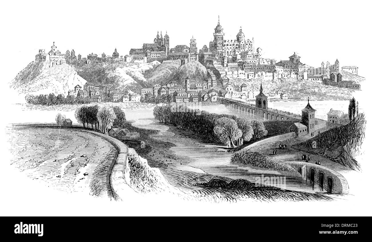 Salamanca eine Stadt im Nordwesten Spaniens, die Hauptstadt der Provinz Salamanca in der Gemeinschaft von Kastilien und Leon ca. 1848 Stockfoto