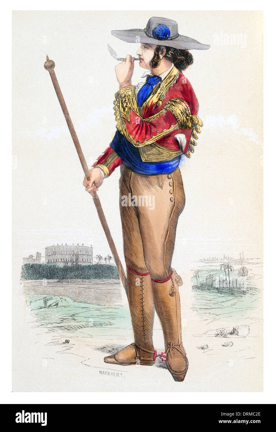 Picador ohne sein Pferd Spanien ca. 1848 Stockfoto