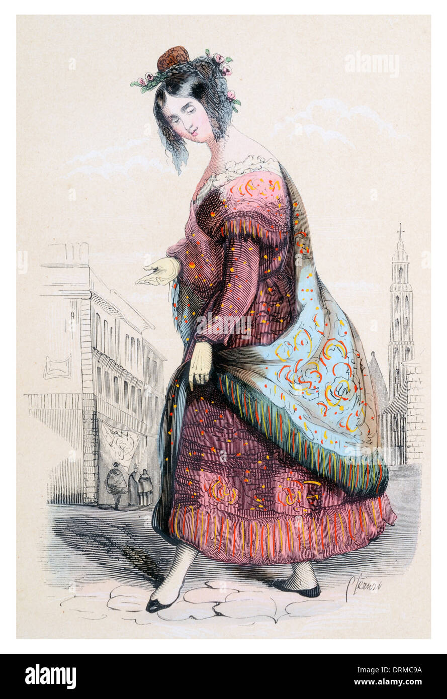 Roma-Zigeunerin Nomadenvolk Spanien ca. 1848 Stockfoto
