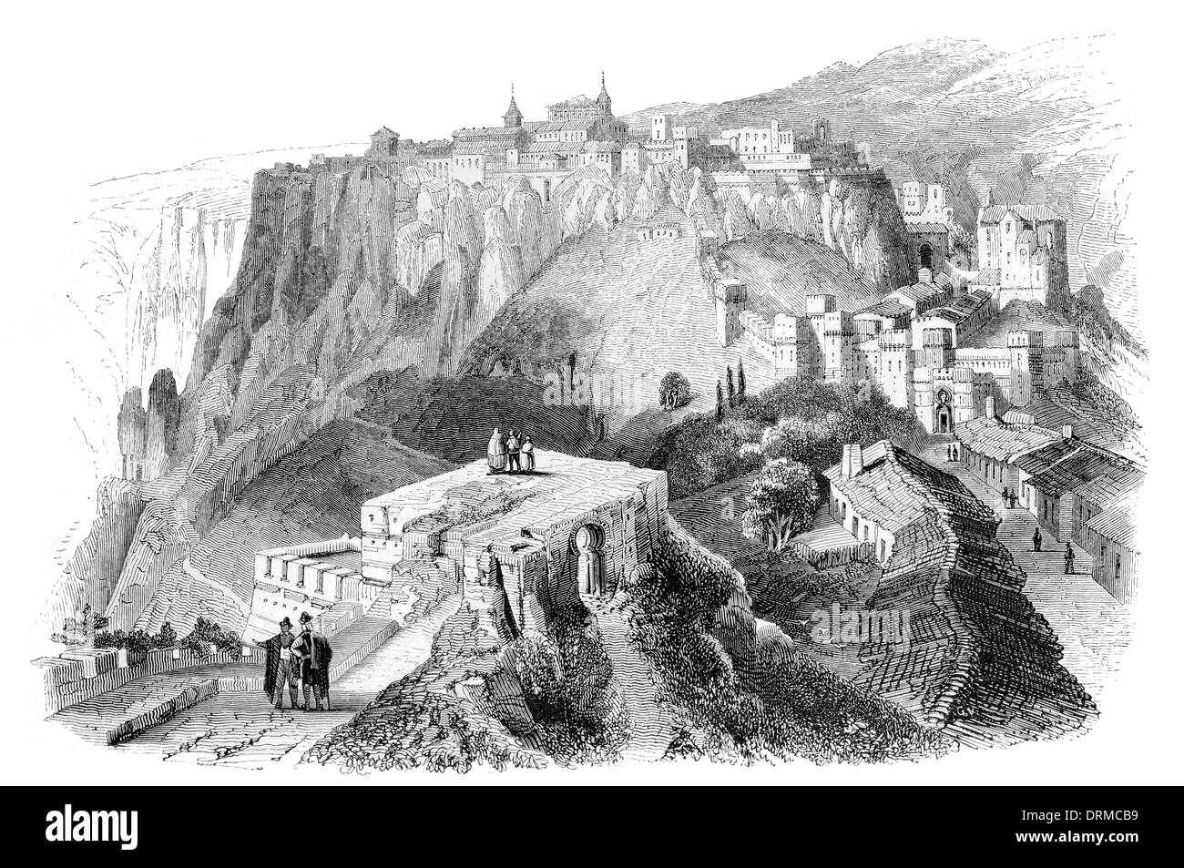 Ronda-Stadt in der spanischen Provinz Málaga Spanien ca. 1848 Stockfoto