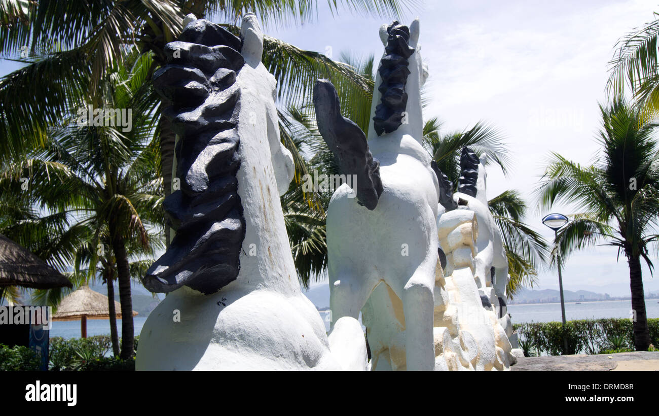 Weiße Pferde Statue Nha Trang Vietnam in Südostasien Stockfoto