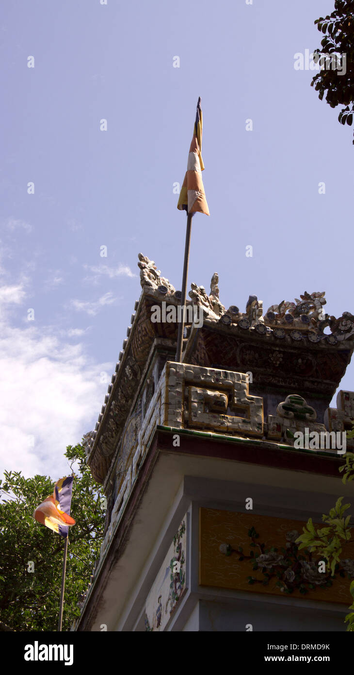 Verzierten Tempel Hoi Dach ein Vietnam-Süd-Ost-Asien Stockfoto