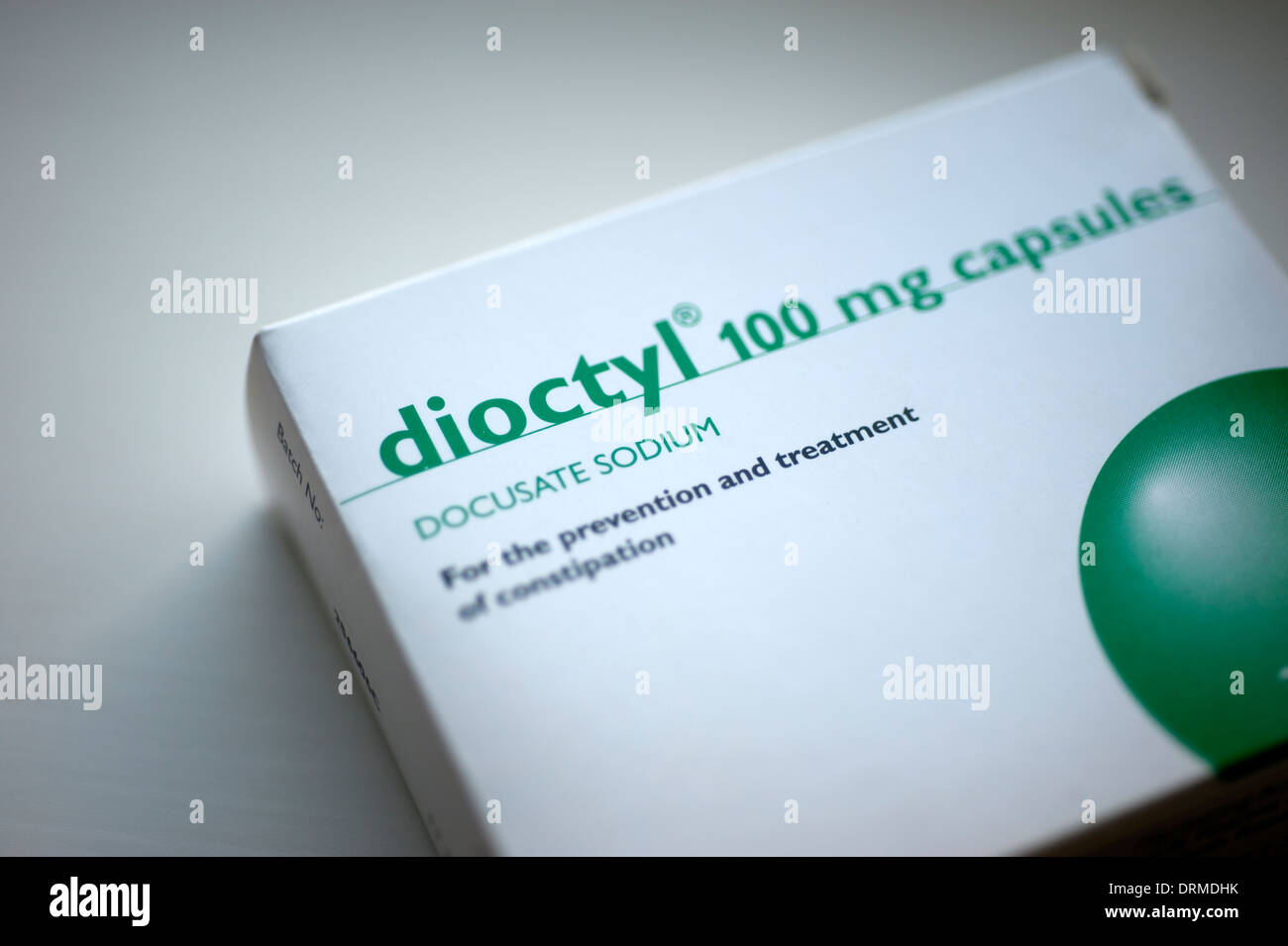 Dioctyl Docusat Natrium-Medizin-Abführmittel 100mg Tabletten Stockfoto