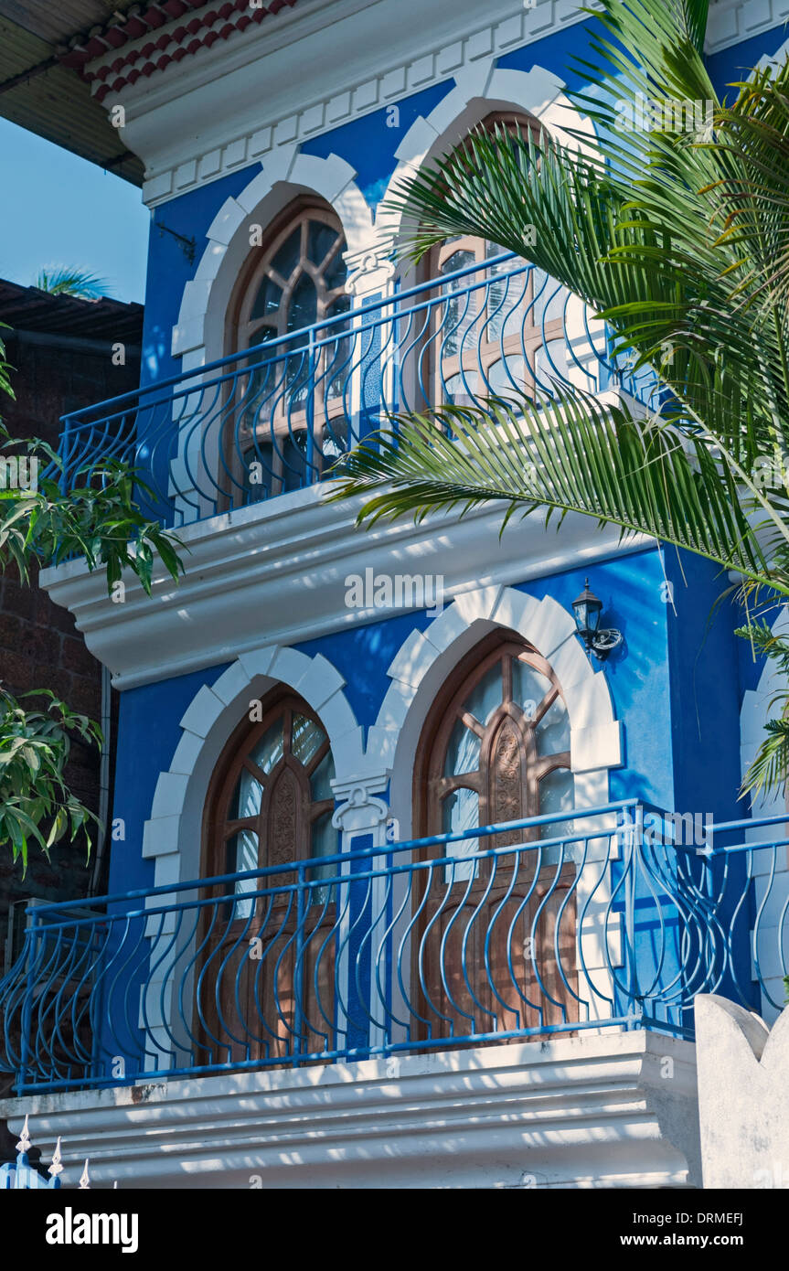 Portugiesische Herrenhaus Altinho Hausgebiet Panjim Tiswadi Goa Indien Stockfoto