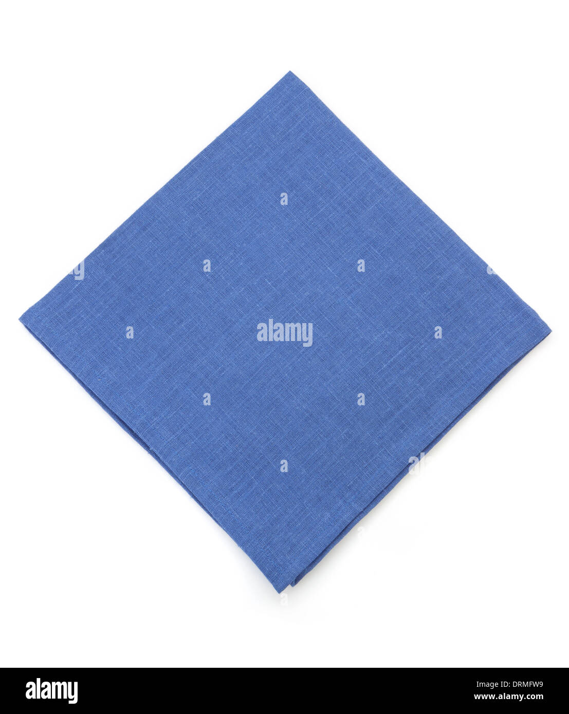 blaue Serviette isoliert auf weißem Hintergrund Stockfoto